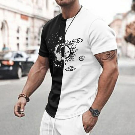 Kpoplk Men S Short Sleeve Shirts Men Tops Short Sleeve Casual Stylish Graphic T Shirts Lightweight Tees Streetwear Basic Teens Undershirt(White L)