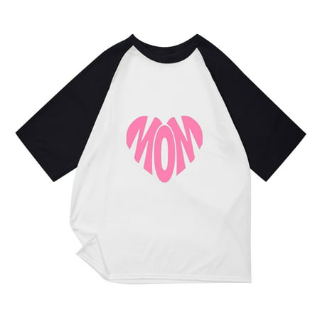 LWZWM Mom Shirts for Men Graphic Tee Vintage T-Shirt Short Sleeve Crewneck Patchwork White L