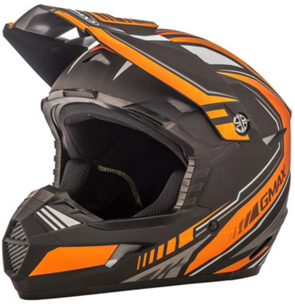 GMAX Youth MX-46Y Off-Road Uncle Helmet Matte Black/Orange YM