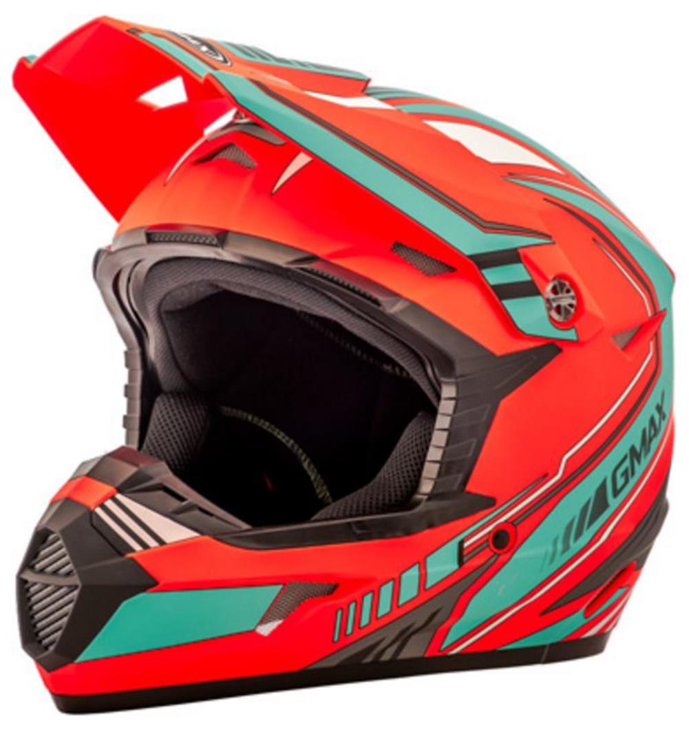 GMAX MX-46 Off-Road Uncle Helmet Matte Orange/Teal XS