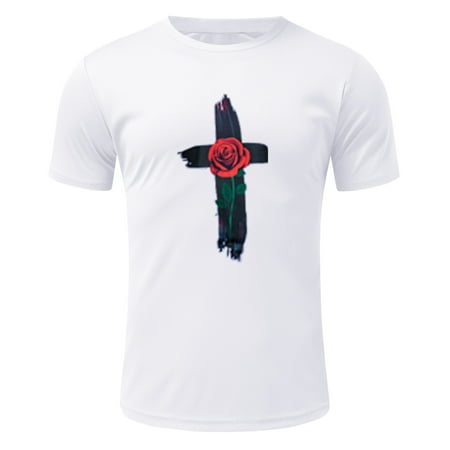 Kpoplk Mens Graphic T Shirts Men Hoodies Tops Short Sleeve Cotton Linen Casual Hawaiian T Shirts Trendy Designs Tees Shirts Beach Summer Teens(White L