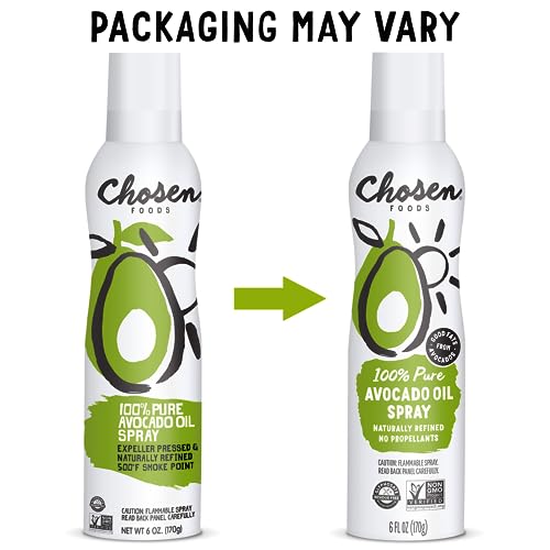 Chosen Foods 100% Pure Avocado Oil Spray, Keto and Paleo Diet Friendly, Kosher Cooking Spray for Baking, High-Heat Cooking and Frying (6 Oz, 6 Pack) thumbnail