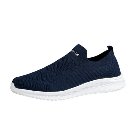 GWAABD Work Sport Shoes Fashion Summer Women SlipOn Fly Woven Mesh Breathable Comfortable Flat Casual