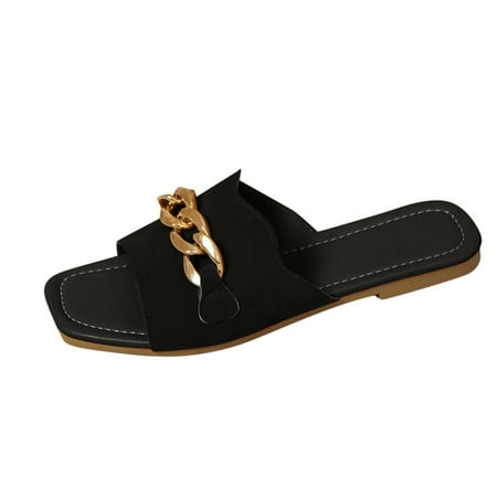 GWAABD Comfy House Slippers for Women Fashion Spring Summer Women Slippers Flat Bottom Lightweight Open Toe Comfortable Solid Color Ring Slip on