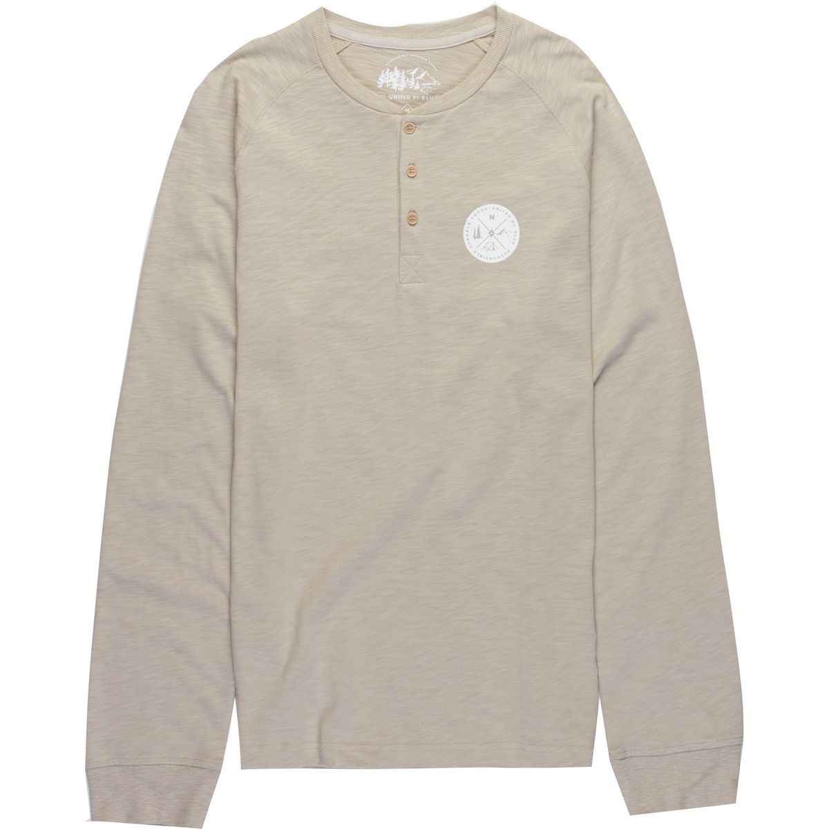 United by Blue Mens and Womens Apparel Wyman Printed Henley - Men's Taupe Large Model: 73M-1WH-TN4
