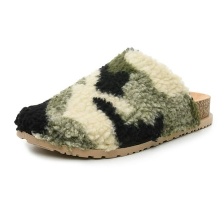 Nicole Miller Bondy Womens Slippers for House  Indoor & Outdoor - Orthotics Cork Clogs Furry Faux Slipper with Fleece Lining & Arch Support - Comforta thumbnail 