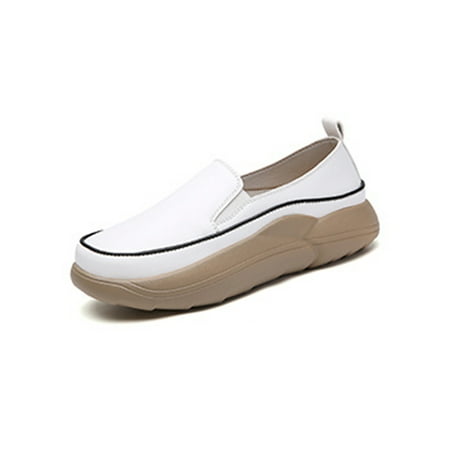 Colisha Women Loafers Slip on Flats Patchwork Casual Shoes Driving Comfort Walking Shoe Vintage Loafer White 7 thumbnail 