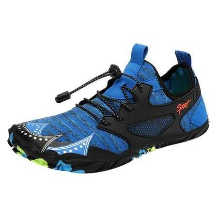 GWAABD Mens Gym Shoes Fashion Summer Water Shoes Men Shoes Swimming and Diving Shoes Hiking and Tracing Shoes Lightweight Non Slip Elastic Lace up