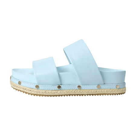 GWAABD Platform Sandals Women Casual Comfortable Solid Color Hollow Elastic Strap with Buckle Three Layer Bottom Female Sandals Female Sandals
