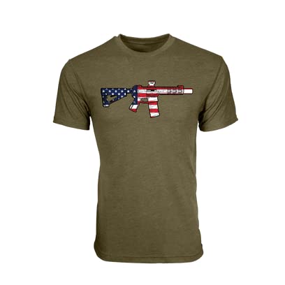 Black Rifle Coffee Hand Drawn SBR Flag T-Shirt, Military Green, Small T Shirt