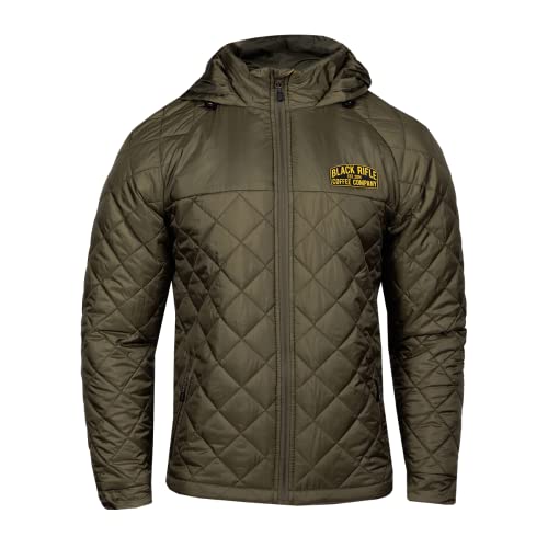 Black Rifle Coffee Lightweight Full Zip Puff Jacket, Faded Olive, Size XL