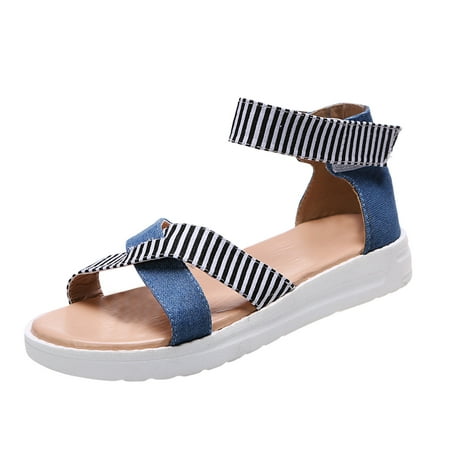 GWAABD Womens Sandals Wide Width Casual Print Leopard Shoes Fashion Strap Ladies Flat Sandals Women S Sandals