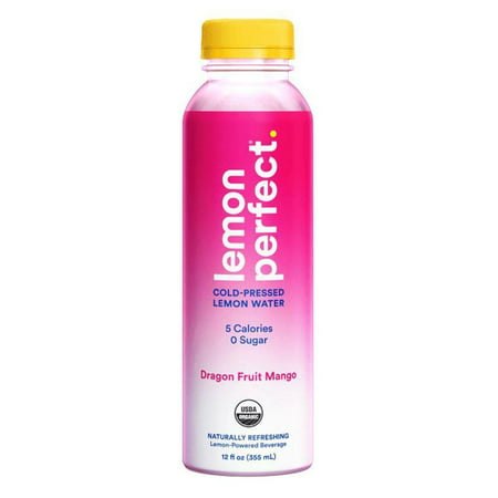 Lemon Perfect Lemon Water - Dragon Fruit & Mango  12 Oz Pack of 12