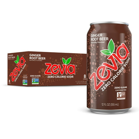 Zevia Zero Sugar  0 Calorie Root Beer Soda Pop  12 Fl Oz  8 Pack Cans