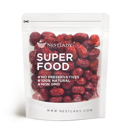 NESTLADY Jujube Date  Red Date  100% Natural  Health Snack  Sweet and Chewy Net Weight: 454g (1LB) Packed in USA