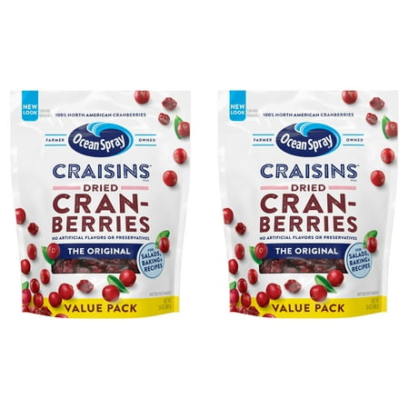 (2 Pack) Ocean Spray® Craisins® Original Dried Cranberries  Dried Fruit  24 Oz Pouch