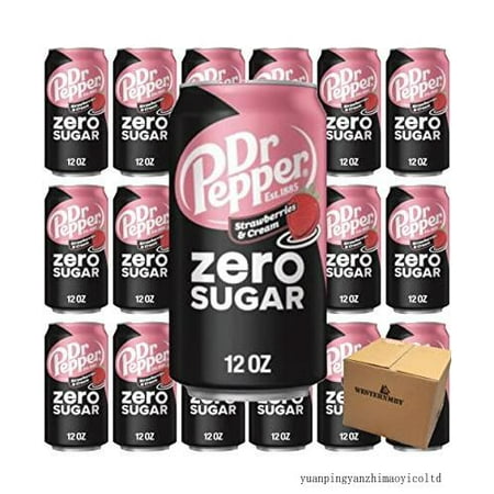 Dr Pepper Strawberry Cream Soda 18 Cans 12 Fl Oz (Zero Sugar)