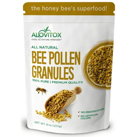 Alovitox Bee Pollen Granules | 100% Pure  Natural Raw Bee Pollen -Sweet and Floral Granules Antioxidants  Proteins  Vitamins B6  B12  C and a  Amino A