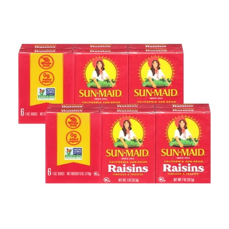 Sun-Maid Raisins  Seedless  1 OZ  6 CT (Pack of 2)