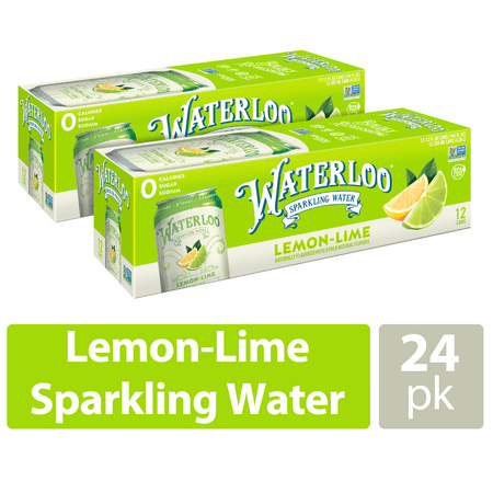 Waterloo Sparkling Water  Lemon-Lime  12 Fl Oz  24 Pack Cans
