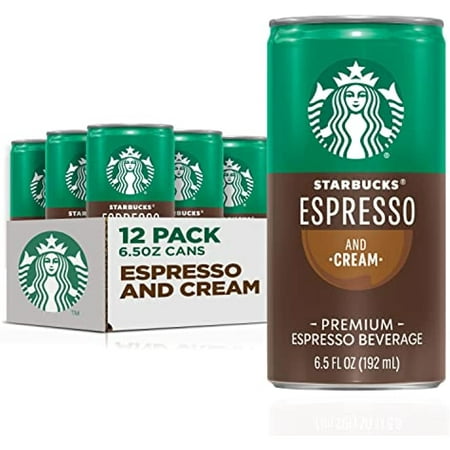 Starbucks Ready to Drink Coffee  Espresso & Cream  6.5Oz Cans (12 Pack) (Packaging May Vary)