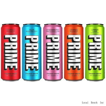 Prime Hydration Drink Energy Cans 5 Flavor Variety Pack - 200Mg Caffeine  Zero Sugar  300Mg Electrolytes  Vegan - 12 Fl Oz Cans - 5 Count (Packaged by
