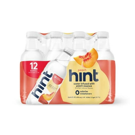 Hint Water Peach  Pure Water Infused with Peach  Zero Sugar  Zero Calories  Zero Sweeteners  Zero Preservatives  Zero Artificial Flavors 16 Fl Oz (Pac
