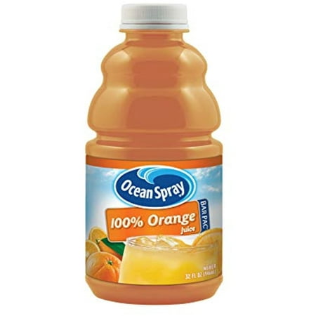 Ocean Spray 100% Orange Juice Mixer Bottle  32-Ounce Bottles (Pack of 12)