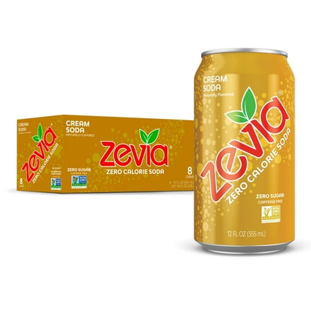 Zevia Zero Sugar  0 Calorie Cream Soda Pop  12 Fl Oz  8 Pack Cans