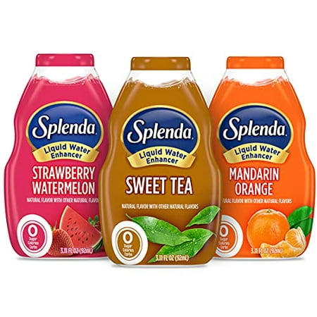 SPLENDA Liquid Water Enhancer Drops  Sugar Free  Zero Calorie  Natural Flavor  Concentrated Drink Mix  3.11 Fl Oz Each Bottle (Variety  3 Pack)
