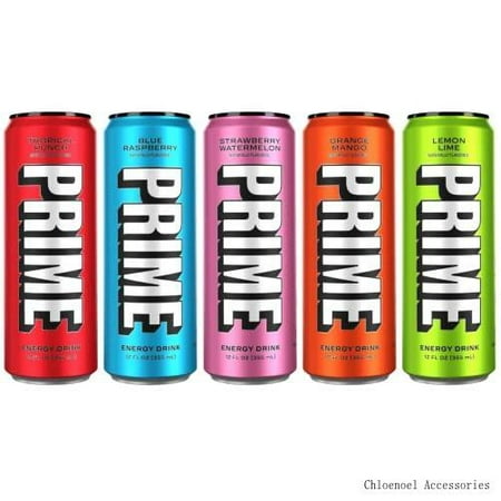 Prime Hydration Drink Energy Cans 5 Flavor Variety Pack - 200Mg Caffeine  Zero Sugar  300Mg Electrolytes  Vegan - 12 Fl Oz Cans - 5 Count (Packaged by