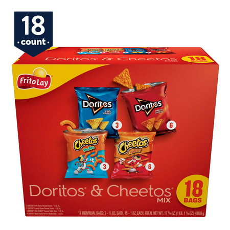Frito-Lay Doritos & Cheetos Mix Snacks Variety Pack  18 Count