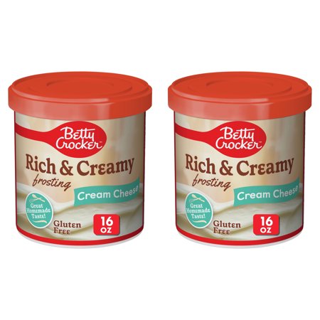 (2 Pack) Betty Crocker Rich & Creamy Cream Cheese Flavored Frosting  Gluten Free Frosting  16 Oz