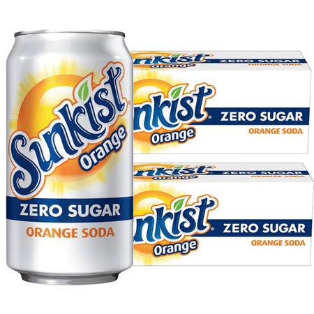 Sunkist Zero Sugar Orange Soda  12 Fl Oz  24 Cans