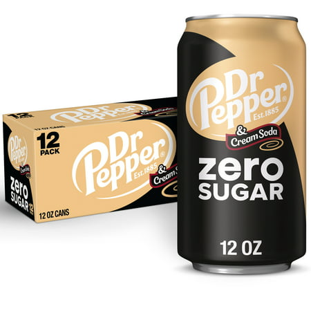 Dr Pepper and Cream Soda Zero Sugar  12 Fl Oz   12 Pack Cans