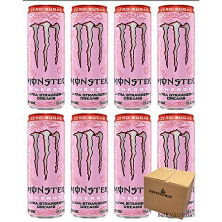 Monster Zero Sugar Ultra Strawberry Dreams Energy Drink  12 Fl Oz  8 Cans