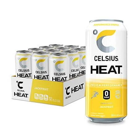 CELSIUS HEAT Performance Energy Drink  Jackfruit  192 Fl Oz (Pack of 12)