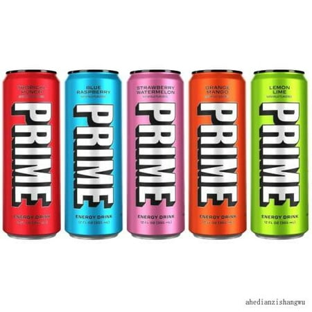 Prime Hydration Drink Energy Cans 5 Flavor Variety Pack - 200Mg Caffeine  Zero Sugar  300Mg Electrolytes  Vegan - 12 Fl Oz Cans - 5 Count (Packaged by