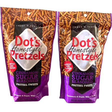 Dot S Pretzels Limited Edition Cinnamon Sugar 16oz 2 Pack