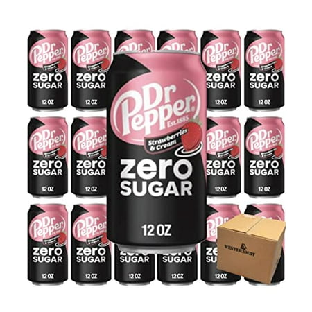 Dr Pepper Strawberry Cream Soda 18 Cans 12 Fl Oz (Zero Sugar)