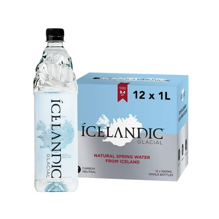 Icelandic Glacial Natural Spring Alkaline Water  33.81 Fl Oz (Pack of 12)