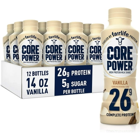 Fairlife Core Power 26g Protein Milk Shakes  Ready to Drink for Workout Recovery  Vanilla  14 Fl Oz (Pack of 12)