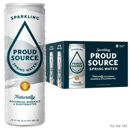 Proud Source Sparkling Spring Water  Natural Minerals Light Bubbles  Infinitely Recyclable Aluminum  BPA-Free (24 Pack 12 Oz Cans)