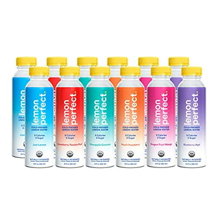 Lemon Perfect - Organic Cold-Pressed Lemon Water - Squeezed from Real Fruit  Flavored Water  Sugar-Free  Keto Certified  No Artificial Ingredients - 6
