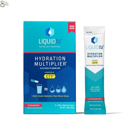 Liquid I.V. Hydration Multiplier Electrolyte Powder Packet Drink Mix  Strawberry  6 Ct