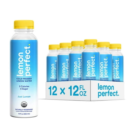 Lemon Perfect  Organic Cold-Pressed Lemon Water  Squeezed from Real Fruit  Flavored Water  Sugar-Free  Keto Certified  No Artificial Ingredients  Just
