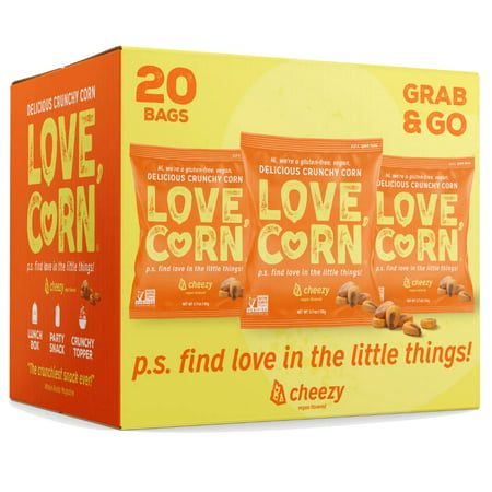 LOVE CORN Cheezy | Delicious Crunchy Corn Cheese Snack | 0.7oz X20 Bags | Non-GMO  Gluten-Free  Plant Based  Low-Sugar…