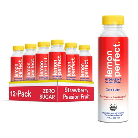 Lemon Perfect  Hydrating Organic Lemon Water  Zero Sugar  Flavored Water  Squeezed from Real Fruit  Keto Friendly  Plastic Neutral  No Artificial Ingr