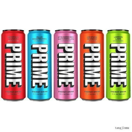 Prime Hydration Drink Energy Cans 5 Flavor Variety Pack - 200Mg Caffeine  Zero Sugar  300Mg Electrolytes  Vegan - 12 Fl Oz Cans - 5 Count (Packaged by