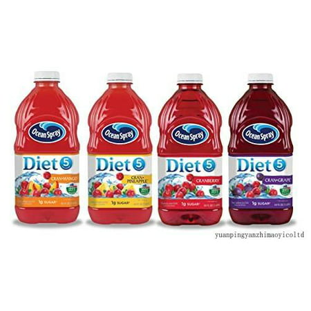Ocean Spray Diet Variety Pack Juice Drink  64Oz Bottle (Pack of 4  Total of 256Oz)  64.0 Fl Oz